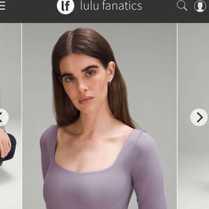 NWT Lululemon Wundermost Nulu Square-Neck Long Sleeve Bodysuit Large Purple Ash